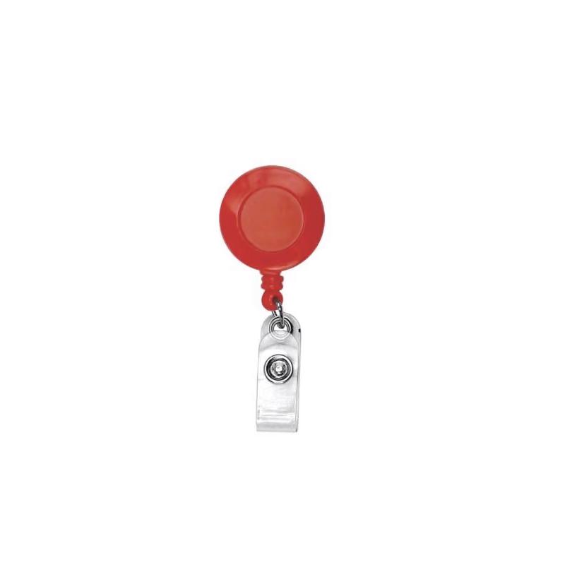 Red Small Dial Plastic Reel Badge